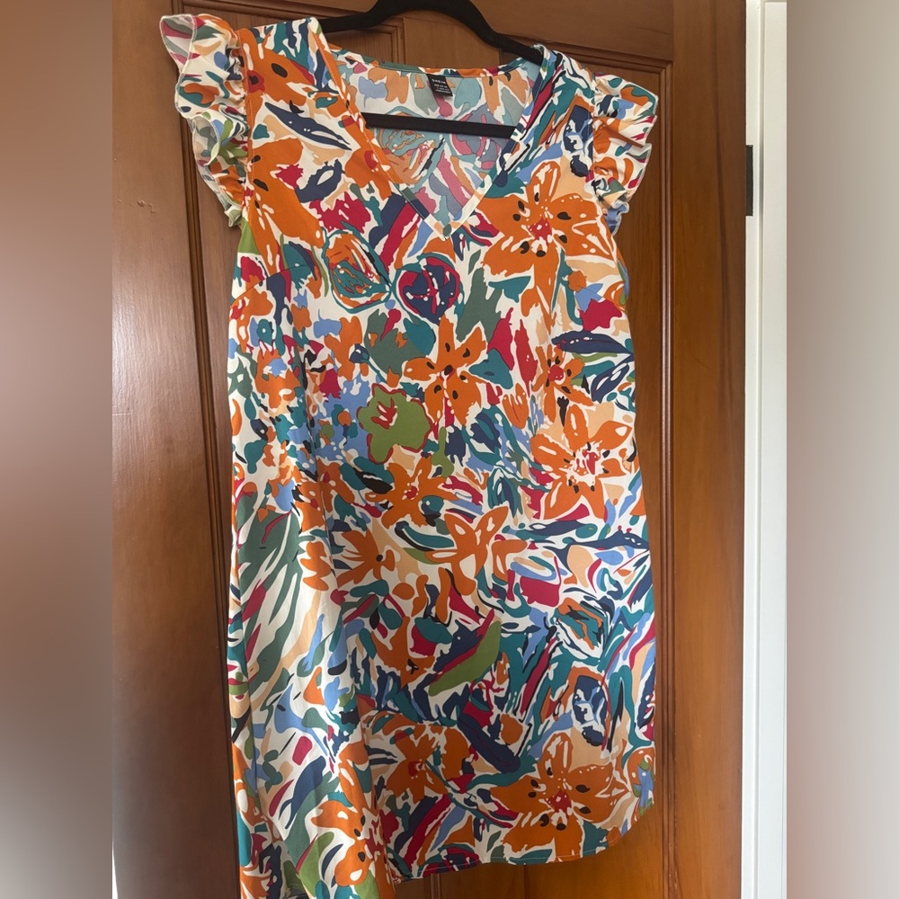 SHEIN Multicolor Floral V-Neck Dress